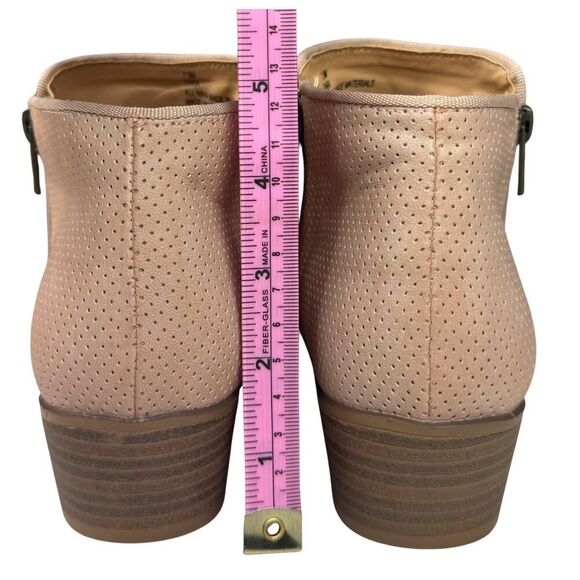 Esprit Womens Ankle Booties Tara Textured Perforated Zipper Sz 7.5 Blush Western - Picture 8 of 10